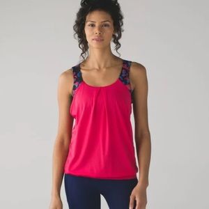 Lululemon Nouveau Limits Tank Top Bra Multi Pink Black Size 6